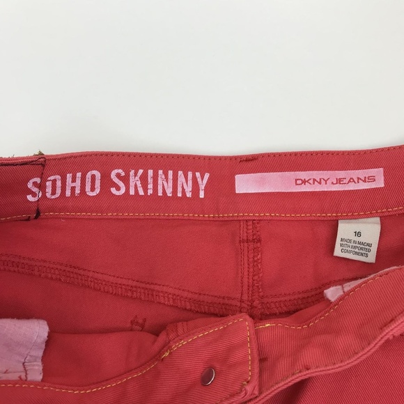 DKNY jeans Womens Pants Soho Skinny Coral - Picture 6 of 6